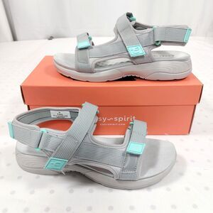 Easy Spirit Shoes Womens Sz 6M Sandal Slip-on Light Gray Adjustable Straps